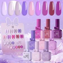 JR Set de 9 piezas de 15ml de esmalte de uñas en gel de colores, con botella y tapa con diseño de lazo para el Día de San Valentín, gel UV LED que se retira con remojo, regalo para las uñas de las niñas - Multicolor - Ver 11
