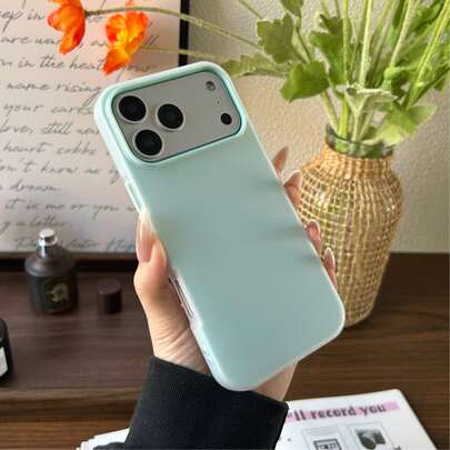 Nytt 2-i-1 ljusgrönt hudvänligt jelly-mobilskal - Fallskyddande, stötsäkert mjukt skal | Pastellfärger för iPhone