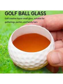 3 piezas Vasos de agua con forma de pelota de golf de plástico - Empaquetados individualmente, reutilizables, diseño de pelota de golf con patrón de luna, regalo ideal para golfistas - Multicolor - Ver 6