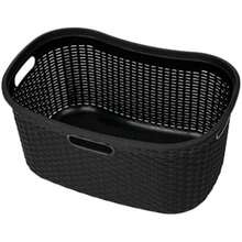 Mind Reader - Cesta de ropa de 40 litros, diseño de mimbre premium, plástico, color negro(Negro Único) - Multicolor - Ver 6