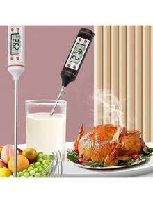 1支装数字食品温度计探针笔，适用于液体、烘焙、烧烤、厨房温度测量 - 彩色 - 查看 4