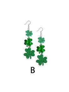 St. Patrick's Day Women's Earrings, Irish Clover Acrylic Pendant Earrings, Green Hat Clover Teardrop Earrings, St. Patrick's Day Earrings, Green Clover Pendant Earrings, St. Patrick's Day Lucky Earrings, St. Patrick's Day Green Clover Acrylic Long Dangle Earrings, Valentine's Day, Mother's Day Gift, St. Patrick's Day Irish Party Supplies - Multicolor - View 17