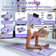 Tabla Multifuncional para Abdominales Tabla Deslizante de Pilates 7 en 1 Gimnasio Multifuncional Plegable Rodillo Abdominales Rebote Automático Ejercicio de Tabla Abdominal - prpura - Ver 3