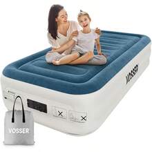 Colchón de aire individual con bomba integrada inflado/desinflado rápido y fácil colchón plegable con bolsa de almacenamiento cama inflable para el hogar camping e indas - Verde - Ver 1