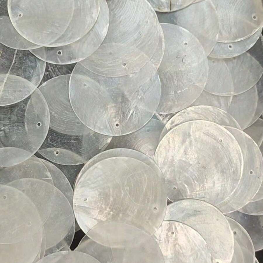 30/60/100pcs Double Hole Shell Pieces, Handmade DIY Materials, Can Be Dyed, DIY Wind Chime Parts, Home Decor, Wedding Decoration, Gift Making, Lighting Decor