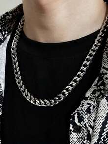 Silver Chain Necklace, Fashionable Flat Snake Bone Jewelry Chain, Ideal For Couples, Personalized Daily Elegance, DIY Beading & Jewelry Making Supplies - Silver - View 6