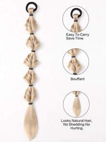 双马尾假发、彩色泡泡辫、甜美拳击辫、发圈、发绳、马尾发圈、发圈、橡皮筋、发绳 - 彩色 - 查看 7