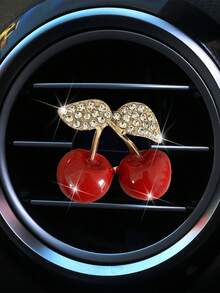 Diamond Inlaid Red Cherry Car Air Conditioning Vent Decoration Clip Air Conditioning Vent Decoration Car Interior Decoration Accessories - Multicolor - View 8