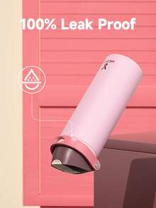 Meoky 24oz Vacuum Insulated Water Bottle with 2-in-1 Straw and Spout Lid, Insulated Cup, Keep Cold 24H, Leak-Proof, Fits in Car Cup Holder, Stainless Steel Tumbler for Sports, Travel, and School - 粉紅褐色 - 查看 5