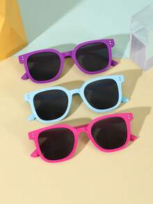 2pcs Kids Fashion Casual Fashion Glasses, Suitable For Playing, Outdoor Travel, Beach Vacation - Multicolor - View 25