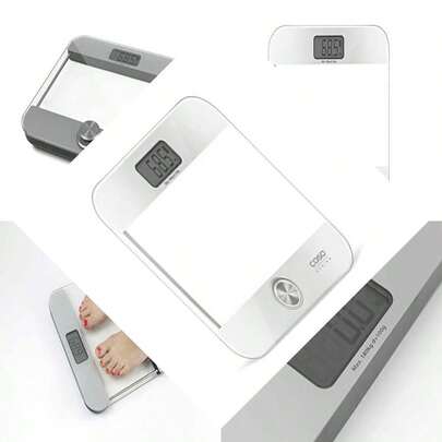 Bathroom body scale with high-quality crystal surface, battery-free use and weight increments of 100 g for up to 180 kg