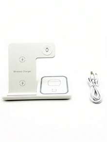 Estación de carga inalámbrica rápida de 15W, 3 en 1, compatible con iPhone 16/15/14/13/12/11/X/8 Pro Max/Pro/Mini/Plus, Ultra 10/9/8/7/6/5/4/3/2 SE, 4/3/2/Pro/Pro2 - Multicolor - Ver 11