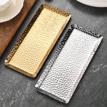 Stainless Steel Kitchen Tray, Gold/Silver Leaf-Shaped Tray, Household Fruit Plate, Dessert Plate, Hotel Tableware Towel Tray - Multicolor - View 10