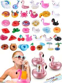 1 pieza Soporte inflable para bebidas, disponible en múltiples formas, adecuado para piscina, boda, despedida de soltero, fiesta en la piscina, vacaciones en la playa, agregando un toque divertido y de moda a tu fiesta en la piscina y viaje a la playa - Multicolor - Ver 10