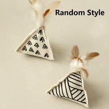 Cute Cat Toys, Cat Toys For Indoor Cats, Canvas Material With Artificial Feathers(Random Style), Chew Cat Toy, Teeth Cleaning Toy For Indoor Kittens