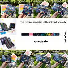 12/24/36/48/60/80色闪光笔，闪亮软头绘图马克笔，细头单头多色DIY绘画笔，绘画艺术，彩色闪光笔，高品质多色绘画套装，精美礼物，圣诞礼物 - 彩色 - 查看 9