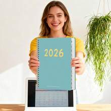 Planificador de Calendario para 2026 - Agenda De Planificacin De 12 Meses Con Encuadernacin En Espiral Planificador Diario 2026 - Para El Trabajo Acadmico Estudiantes Profesores Familia Hogar Col - Azul - Ver 2