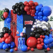 106-Piece Red, Blue And Black Balloon Arch Set, Spider-Themed Balloon Garland Kit, Hero-Themed Party Decoration, Birthday Photo Prop, Birthday Party Anniversary Party Scene Arrangement, Room Decoration - Multicolor - View 1