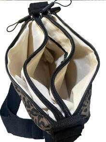 1 件女士时尚豹纹多口袋斜挎包，可调节肩带，适合休闲、购物、旅行、通勤 - 彩色 - 查看 9