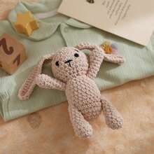 Handmade Crocheted Rabbit, Baby Rattle, Grasping Toy, 3D Adorable Design, Detailed, Attracts Baby's Attention, Develops Baby's Hearing, Perfect Birthday, Halloween, Christmas Gift For Baby