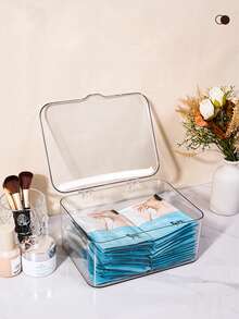 1个一体式药品收纳盒，透明桌面收纳盒，密封收纳盒。小型家用药品收纳盒。广泛用于存放化妆品、面膜、文具和其他杂物。 - 彩色 - 查看 3