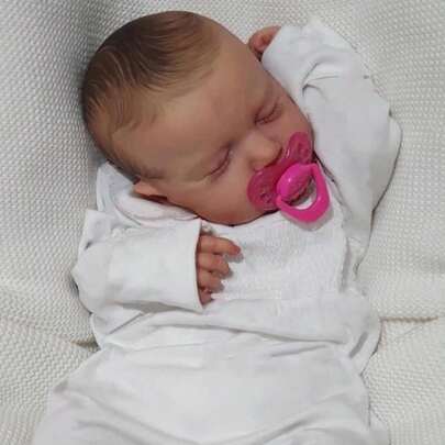 Búp bê LouLou tái sinh 50cm chất lượng cao, toàn thân bằng nhựa vinyl 3D, da được vẽ tay với các đường gân rõ ràng, tóc được vẽ tay chi tiết và chân thực, búp bê nghệ thuật thủ công, giống như một em bé thực sự, một món quà tuyệt vời cho con bạn