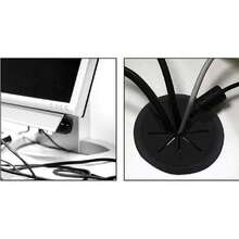 Cubierta de agujero para cable para gestión de cables de escritorio, 80 mm, tapa de agujero de alambre con ojales de mesa, ABS y cable de goma para escritorio de computadora (blanco),36638408 - Blanco - Ver 2