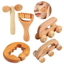 1pc Roller Massager Muscle Relaxation Manual Body Roller Handheld Body Massager For Neck Back Legs & Face - Khaki - View 8