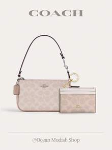 Nolita 19 Shoulder Bag Women Underarm Bag Ladies Cute Purses And Bags Women Coach Bags Set Shoulder Bag In Blocked Signature Canvas,2026 Valentine's Day Gifts,Gift For Her - Bộ màu hồng 7 - Xem 2