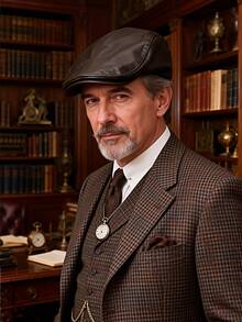 1 pièce Chapeau béret vintage à large bord en PU texturé unicolore pour homme, décontracté, affaires, voyage - couleur unie - Voir 1