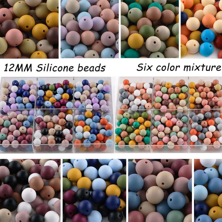 A Mix Of 36 12mm Silicone Beads, Suitable For DIY Jewelry Bracelet Making As Well As Earrings, Necklaces, And Other Decorative Accessories - Multicolor - View 1