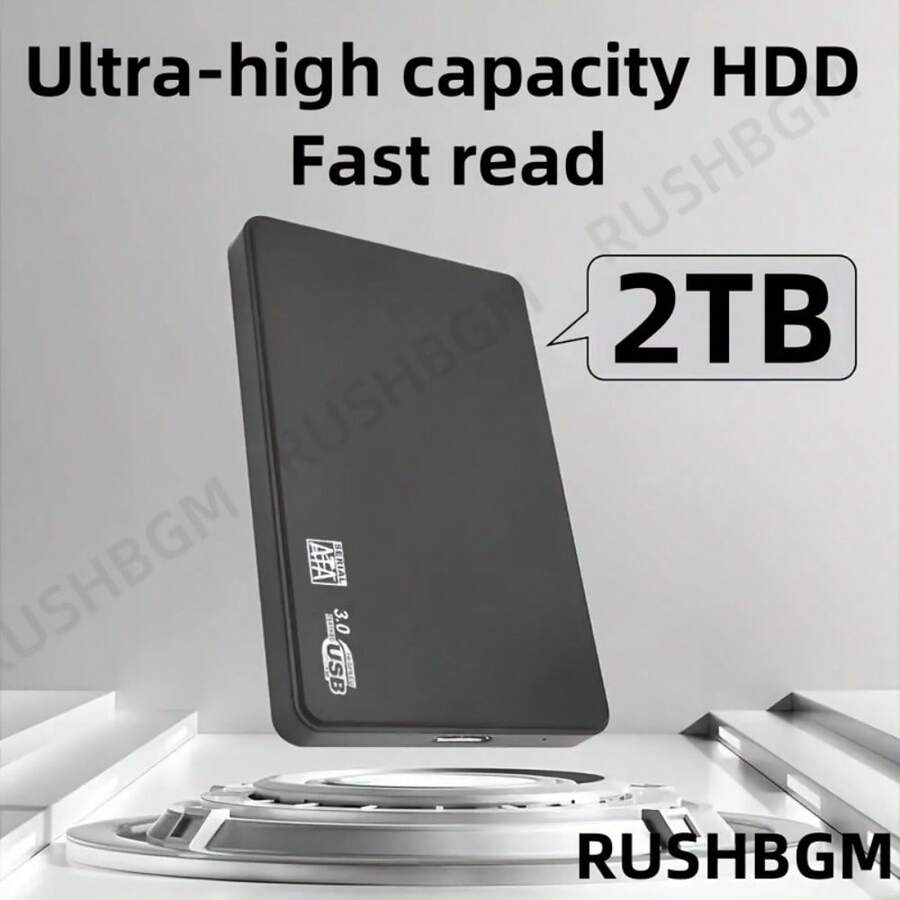 2TB/4TB Portable Hard Drive, 2TB/4TB High-Capacity USB 3.0 Hard Drive, Suitable For All Kinds Of Laptop Office, Students, Professionals To Use/File/Video/Music Storage Expansion Backup - 2TB - 查看 1