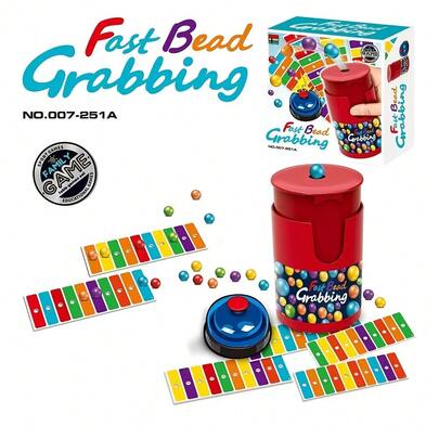 1 set de jeu de fête portable manuel avec des perles colorées et un système de capture de balle, convient pour les anniversaires, Noël, Pâques, le Nouvel An, les fêtes familiales et entre adultes. Sans batterie/alimentation requise, fabriqué en plastique durable et perles colorées, interactif et amusant.