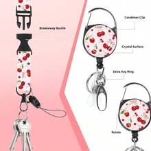 Cordn Para Cuello Con Tarjetero Tarjetas De Identidad Retrctiles Porta Credencial Y Juego De Cordn Extrable Oficina Escuela Mecanismo Deslizante Funda Tarjeta - Negro - Ver 6