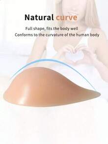 一对硅胶水滴形乳房假体，人造硅胶乳房植入物胸垫，男女通用，适用于乳房切除术后 - 卡其色 - 查看 5