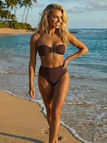 Strapless Ring Bikini With High Waist. - 利巴納咖啡 - 查看 2