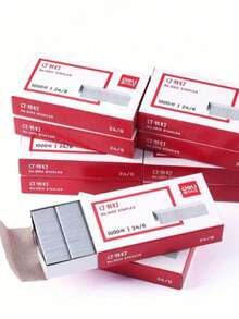 标准24/6办公订书钉套装 - 每盒1000枚，性价比高，适用于学生课堂作业、工作场所办公用品、家庭文件整理（笔记本、办公报告、家庭清单、手册）、课堂作业装订、办公文件分类、日常手册制作、学习笔记整理和家庭文件装订。