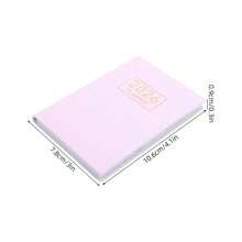 Agenda Semanal A7 2026 en Ingls Cuaderno Porttil Tamao con Cubierta de PU Rosa Brillante Planificador Diario y Mensual con Libreta de Notas y Calendario para Bolso