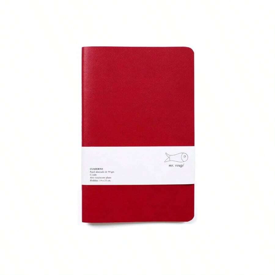 Cuaderno A5 tapa blanda de piel sinttica, para sketchbook, dibujar, escribir, notas, diario. Cosido. HECHO A MANO. Azul, Puntos - Rojo + Lisas - Ver 1