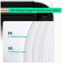 Printer StandsMingzhe Impresora de Papel A4 Transferencia térmica Directa Impresora inalámbrica Móvil Mini Impresora fotográfica móvil de 210 mm Soporte de conexión USB BT Ancho de Papel de 2 ''/3''/4'' Impresión - Gris - Ver 4