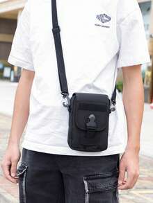 Multi-Functional Square Shape Shoulder Bag For Students, Mini Men's Bag With Letter Graphics And Bag Charm, Suitable, College, Sports, Commuting Nylon Essentials Portable Bag Winter Thanksgiving Bag Tote Bag Bum Bag Rider Bag Hobo Bag Hip Bag Holiday Essentials Camping Sling Bag Summer Back To School Bag Pack Cross Body Bag Canvas Tote Bag Side Bag Pouch Festival - Multicolor - View 4