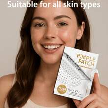 24片装水胶体祛痘贴 - 全天防水透气保护。透明圆形设计，轻松遮盖瑕疵和受损肌肤，适合所有浅肤色。护肤及面部护理产品，祛痘贴，大号祛痘贴，祛痘贴，面部护理，遮盖瑕疵，温和浅肤色，淡化痘印，护肤流程