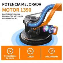 Lijadora De Pared Eléctrica 1390W 1.2 2.2 m 6 Velocidades 900 2800 RPM Y Sistema Automático De Extracción De Polvo Para Paneles De Yeso Techos Paredes Interiores Y Exteriores - Tipo de Enchufe A USA (110-127V) - Ver 7