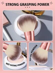 60PCS Makeup Tools Set Including:10PCS Makeup Brush Set+10PCS Makeup Sponges+10PCS Mini Makeup Sponges+10PCS Air Cushion Powder Puff+10PCS Triangle Powder Puffs+10PCS Mini Air Cushion Powder Puffs - Pink - View 4