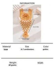 1pc Elegant Floral Hollow Design Adjustable Wide Bracelet, Fashion Accessory Suitable For Parties And Holidays - Yellow Gold - View 7