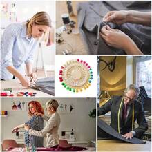 Alfileres de Coser Largos, Alfileres de Coser con Cabezas de Colores Alfileres Rectos Coloridos Alfileres de Costura de Cabeza Plana Alfileres de Tela Decorativos con Cabezas de Colores, - Flor de ciruelo - Ver 4