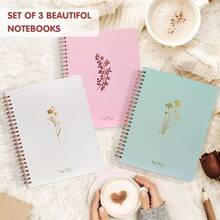 3PC Cuaderno Espiral Cuadernos y Diarios Cuadernos para la Escuela Diario Cuaderno Lindo Cuadernos para la Escuela Cuadernos para la Escuela Cuadernos Spiral Notebook - Estética - Ver 4