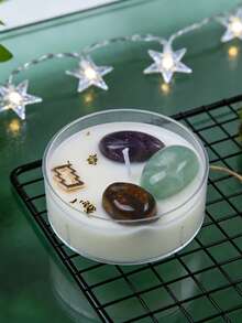 1支十二生肖主题水晶香氛蜡烛，天然大豆蜡薰衣草香氛装饰蜡烛，适合派对和送礼。