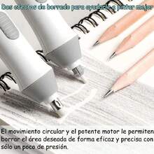 Borrador eléctrico, Borrador a pilas Borrador automático portátil con 230 piezas de recambio para dibujar Arquitectura Artes y Oficios (Blanco),36695943 - Multicolor - Ver 6