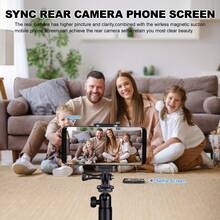 Magnetic Phone Vlog Selfie Monitor, High Definition Screen Display - Rechargeable 3.6V Dual Power (Battery/USB), Compatible With IOS And Android Phones, With Remote Control, Wireless Rear Camera Monitor, Suitable For Live Streaming, Content Creation, Selfie, Video Recording - Multicolor - View 8